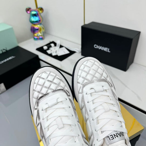 CC 25 Trainers White & Sliver Cowhide 413830