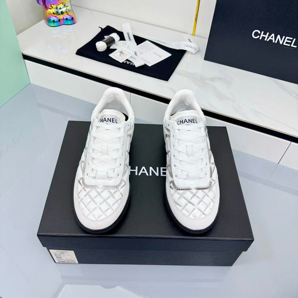 CC 25 Trainers White & Sliver Cowhide 413830