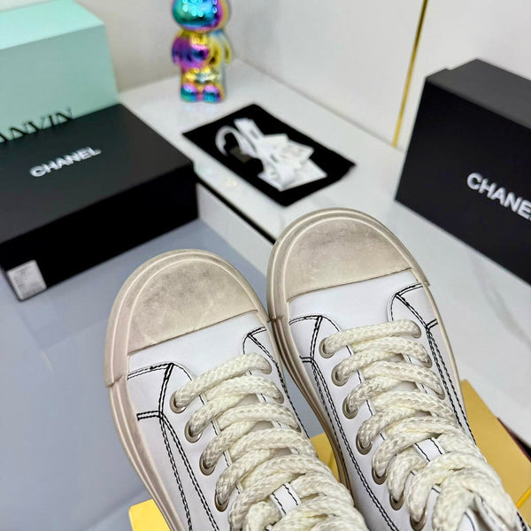 Chanel 25 High Sneaker White Cowhide 469781