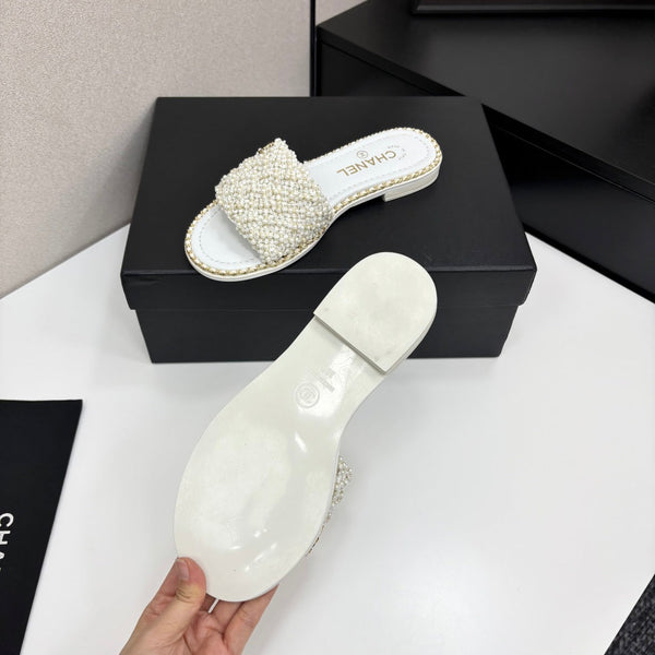 CC 25 Mules Flat Cordoncino di Perle e Pelle di Agnello 270770