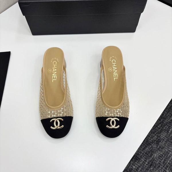 CC 25 Mule Heel Mesh and Tweed 270797