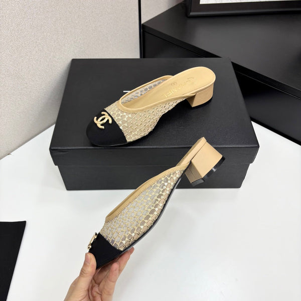 CC 25 Mule Heel Mesh and Tweed 270797