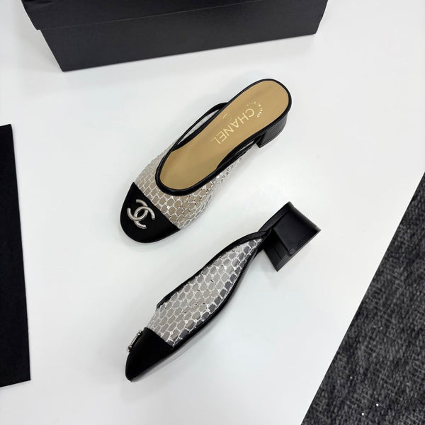 CC 25 Mule Heel Mesh and Tweed 270797