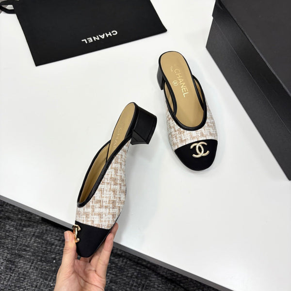 CC 25 Mule Heel Mesh and Tweed 270797