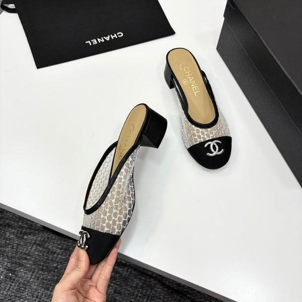 CC 25 Mule Heel Mesh and Tweed 270797