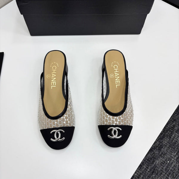 CC 25 Mule Heel Mesh and Tweed 270797