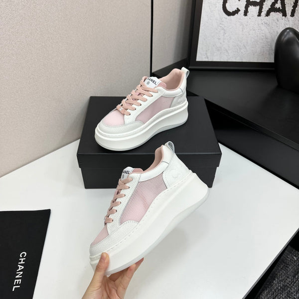 CC 25 Platform Sneaker Pink Mesh Sheepskin 331749