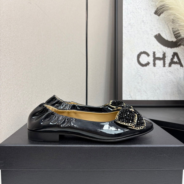 CC 25 Diamond Ballerine in pelle di pecora nera 331786