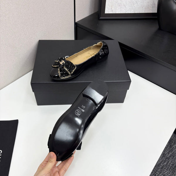 CC 25 Diamond Ballerine in pelle di pecora nera 331786