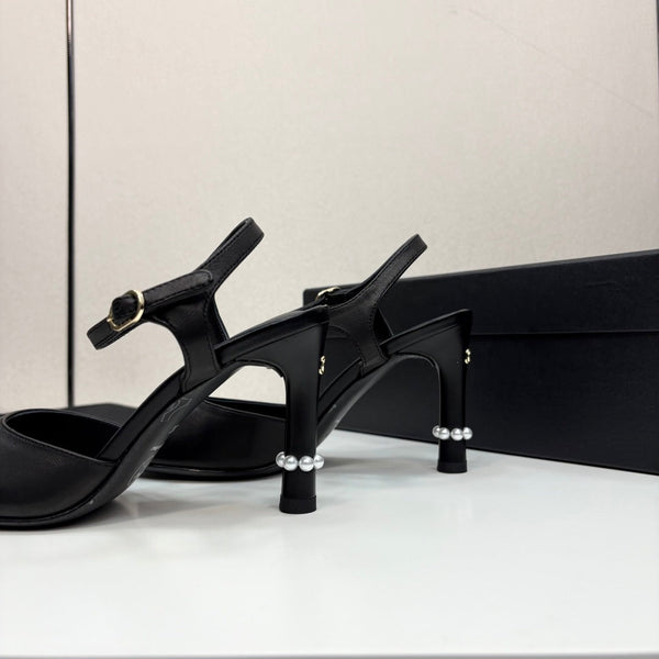 CC 25 Heel Sandals 80mm Black Lambskin 368822