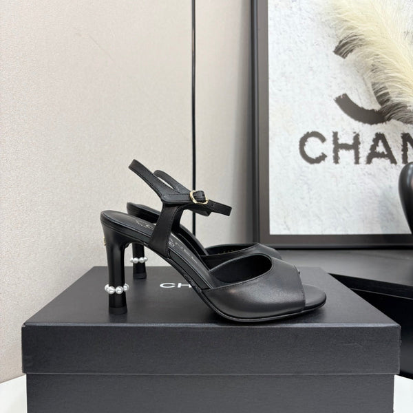 CC 25 Heel Sandals 80mm Black Lambskin 368822