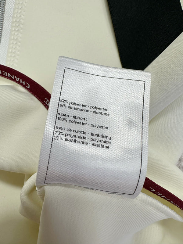 CC 25 Bow Hooded Swimsuit Ivory Polyester Fiber