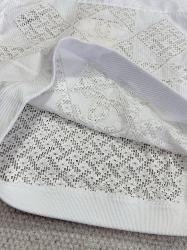 CC 25 Appliqué Short Sleeves T-shirt White Cotton