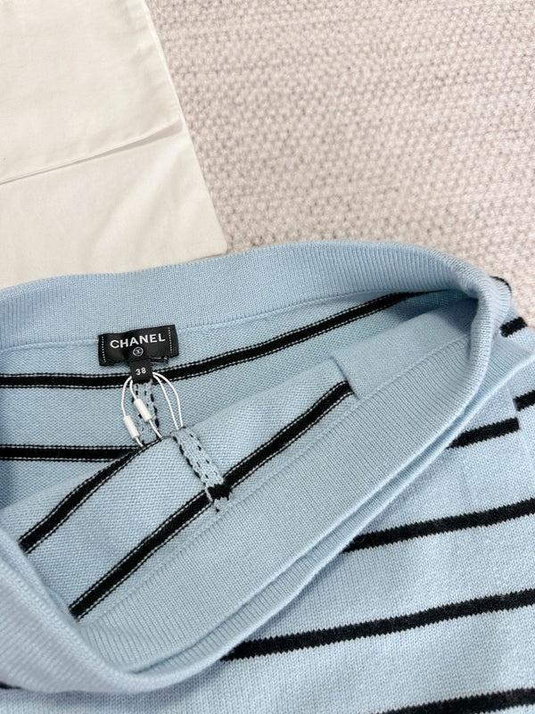 CC 25 Striped Culottes Blue Cashmere