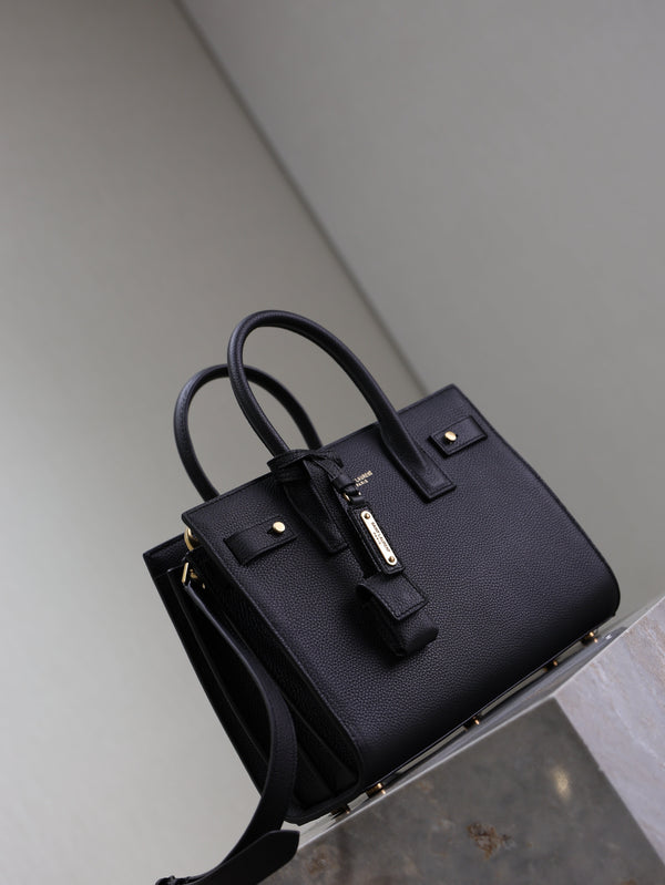 Prada Sac De Jour Nano 26cm Black Grain Cowhide GHW