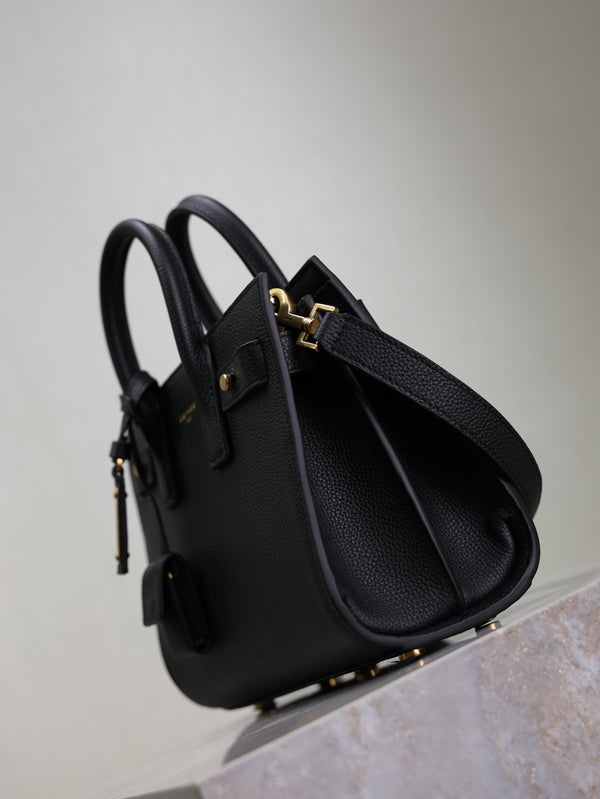 Prada Sac De Jour Nano 22cm Black Grain Cowhide GHW