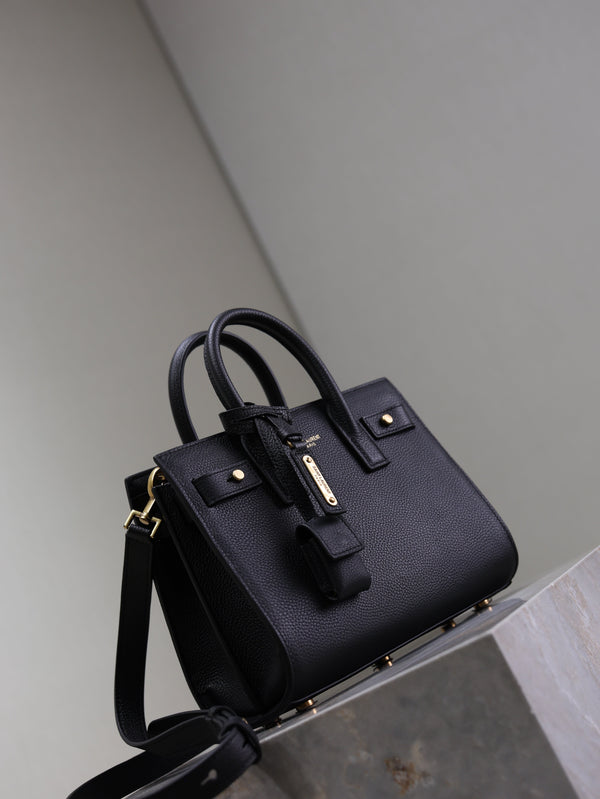 Prada Sac De Jour Nano 22cm Black Grain Cowhide GHW