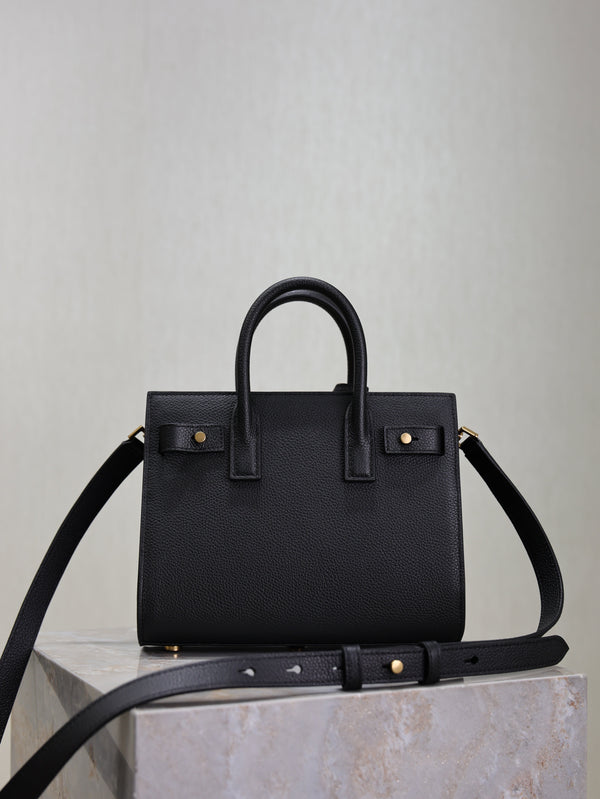 Prada Sac De Jour Nano 22cm Black Grain Cowhide GHW