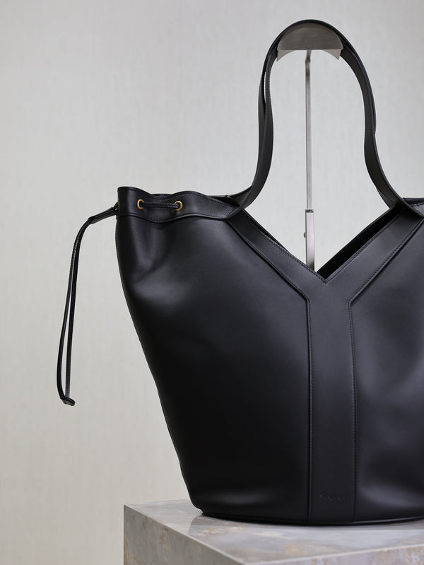 Prada Y Large Leather HOBO Bag Black Leather