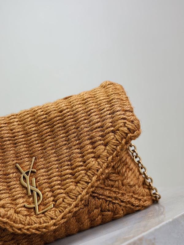Prada Calypso Bag 19cm Brown Rope Woven Leather