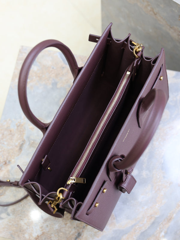 Prada Sac De Jour Nano 32cm Dark Burgundy Grain Cowhide GHW