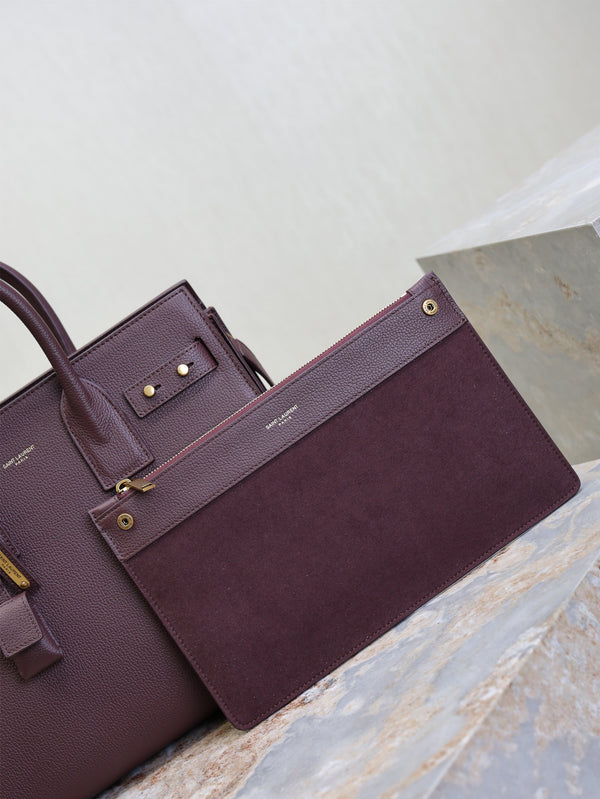 Prada Sac De Jour Nano 32cm Dark Burgundy Grain Cowhide GHW