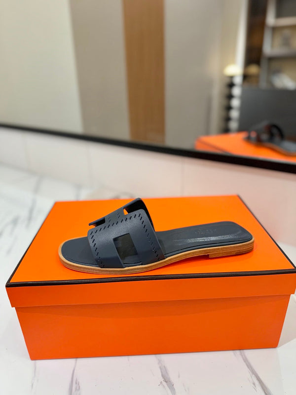 HM Oran Sandal Black Blue Perforate Cowhide 294870