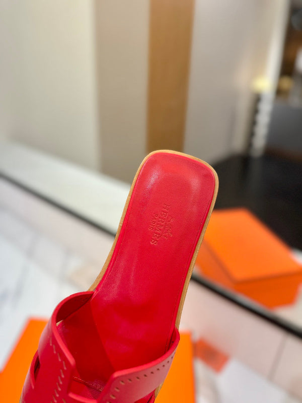 HM Oran Sandal Red Perforate Cowhide 294879