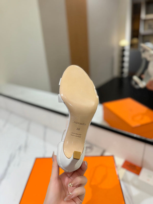 HM Joy Heeled Sandals White Cowhide 294896