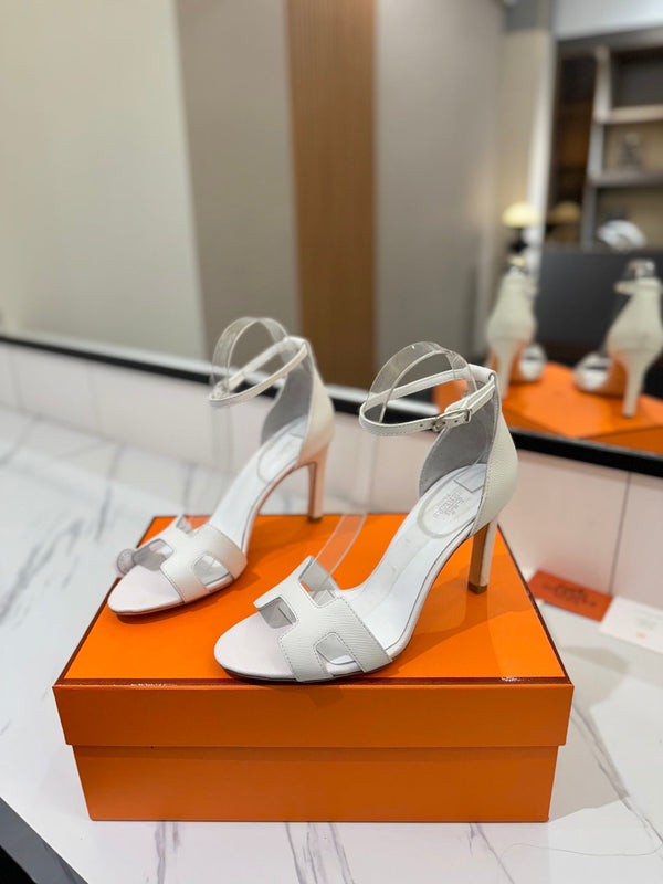 HM Joy Heeled Sandals White Cowhide 294896