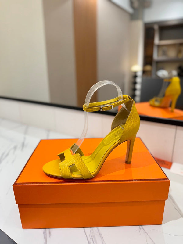 HM Joy Heeled Sandals Yellow Cowhide 294899