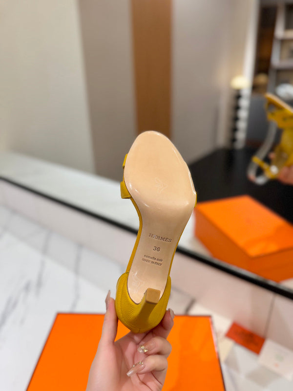 HM Joy Heeled Sandals Yellow Cowhide 294899