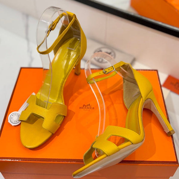 HM Joy Heeled Sandals Yellow Cowhide 294899