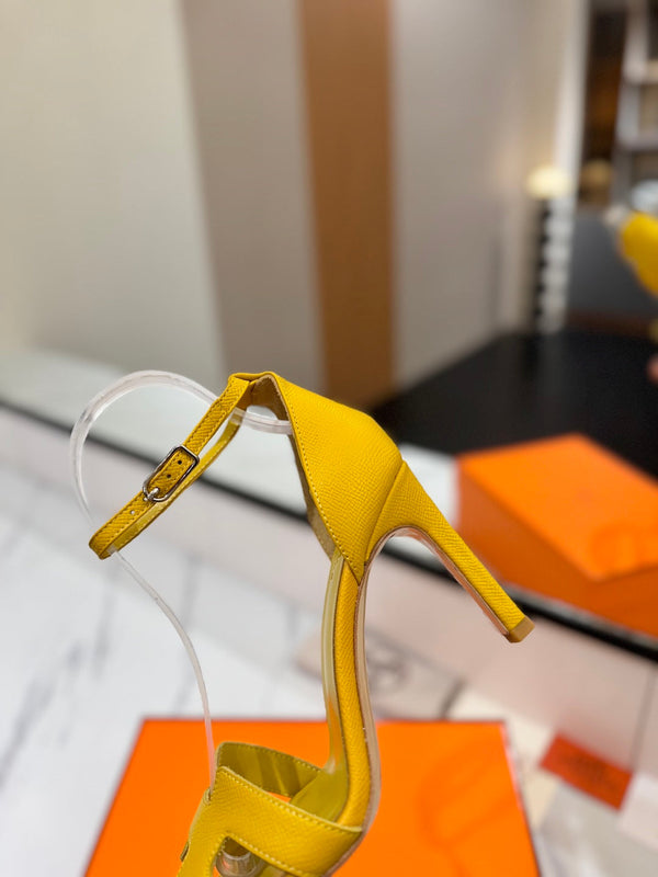 HM Joy Heeled Sandals Yellow Cowhide 294899