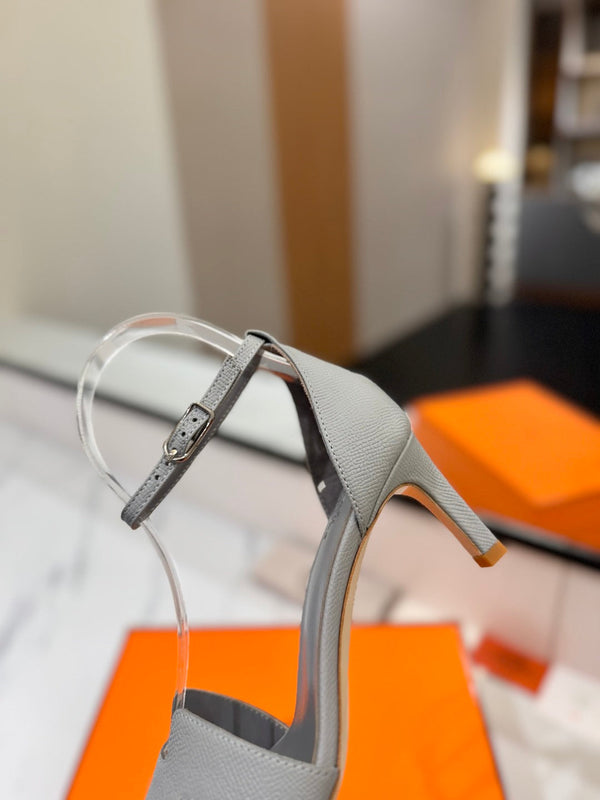 HM Joy 65mm Heeled Sandals Gray Cowhide 294912