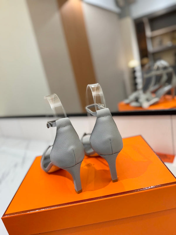 HM Joy 65mm Heeled Sandals Gray Cowhide 294912