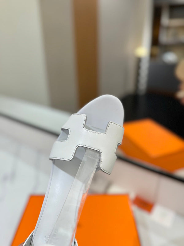 HM Joy 65mm Heeled Sandals White Flat Cowhide 294931