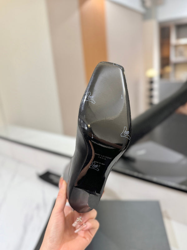 YSL 25 Over-the-Knee Martin Boot Black Calfskin 520782