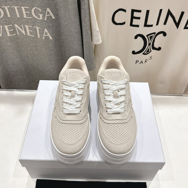 CELINE 25C SNEAKERS WITH WEDGE BEIGE SUEDE 236766