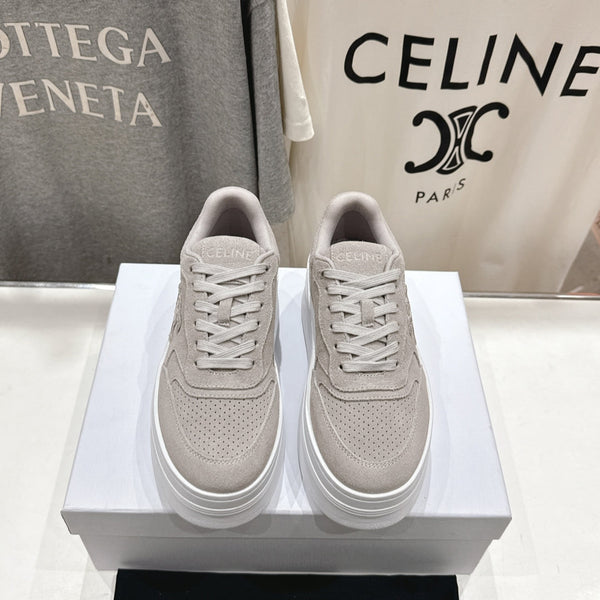 CELINE 25C SNEAKERS WITH WEDGE GRAY SUEDE 236767