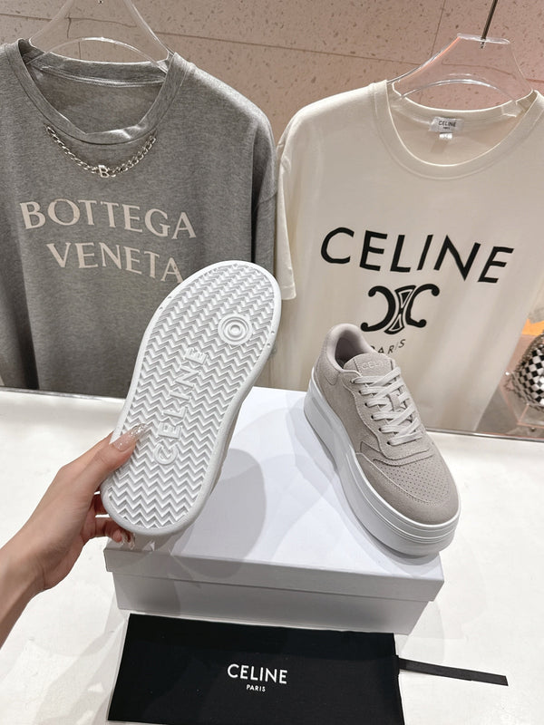 CELINE 25C SNEAKERS WITH WEDGE GRAY SUEDE 236767