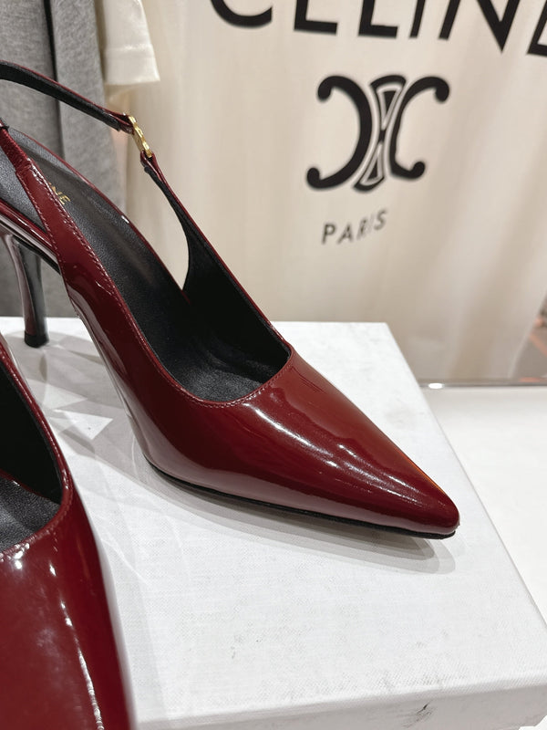 Celine 25C Slingback Pump Red Patent Leather 236770