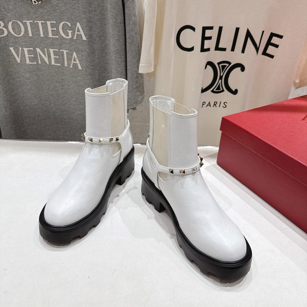 VT ankle boots white black calfskin 174447