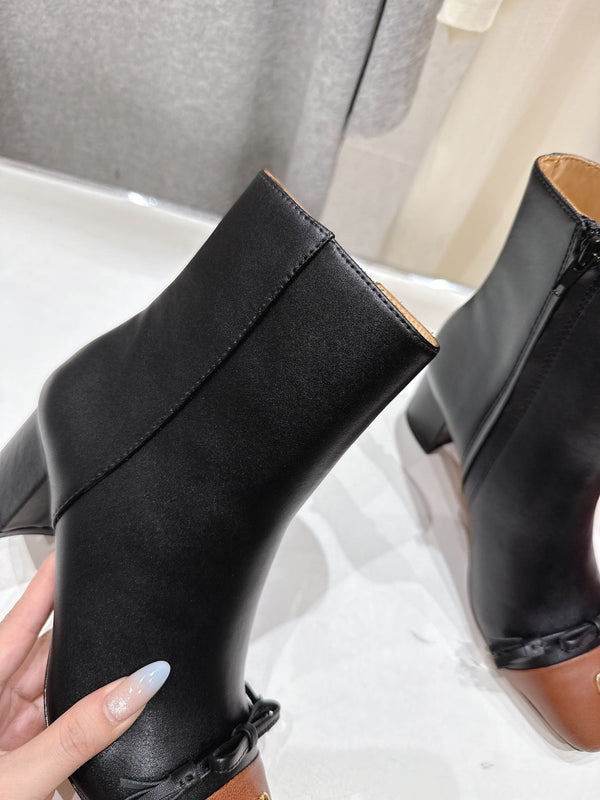 VT Short Boot Black Brown Calfskin 174419