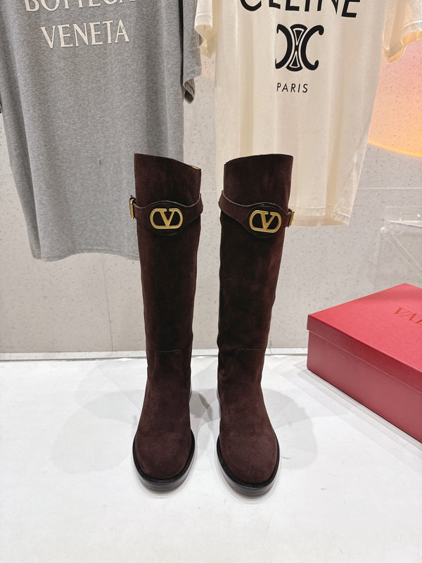 VT long boots chocolate brown suede 174425