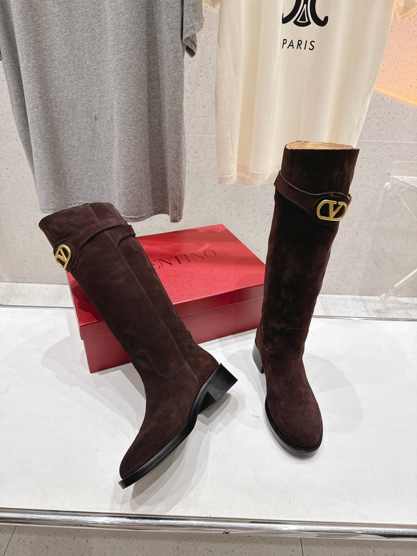 VT long boots chocolate brown suede 174425