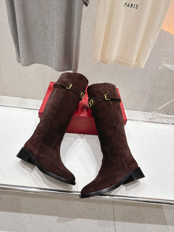 VT long boots chocolate brown suede 174425