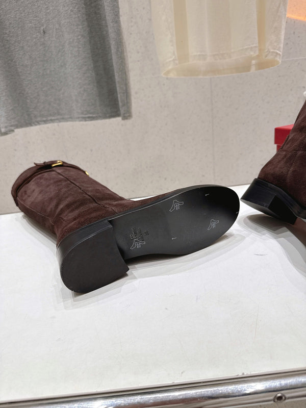 VT long boots chocolate brown suede 174425