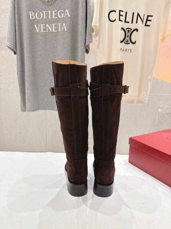 VT long boots chocolate brown suede 174425