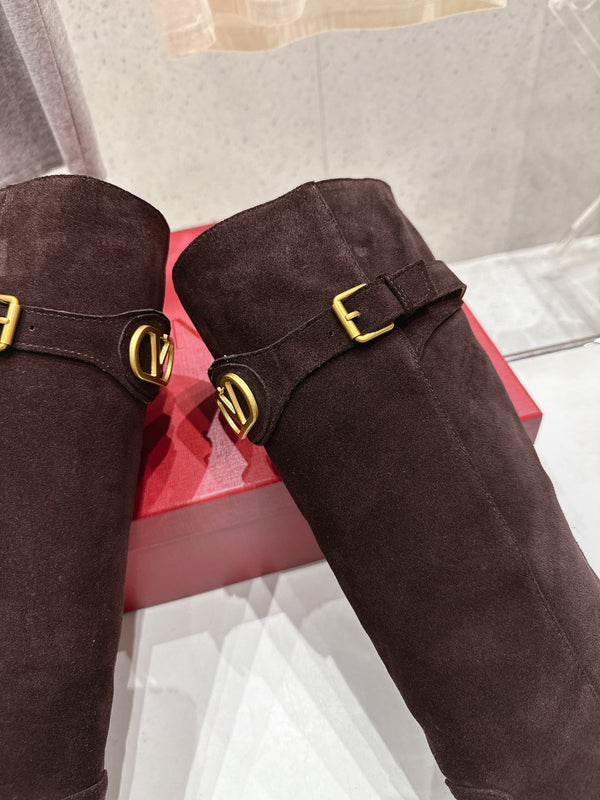 VT long boots chocolate brown suede 174425